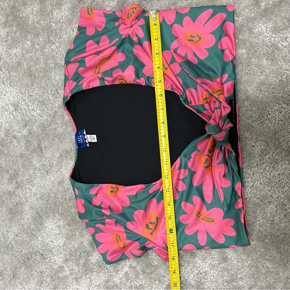 Lazy Oaf UK Brand Warped Flower Face Bikini Top Lazy Swim Wrap Top Women's 8 USA - Picture 11 of 11